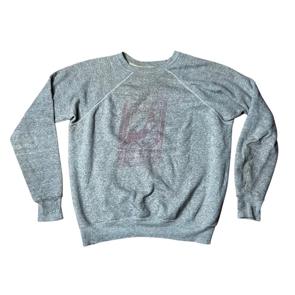 Vintage 60s Forget Hell Confederate Naval Brigade Towncraft Raglan Sweatshirt L